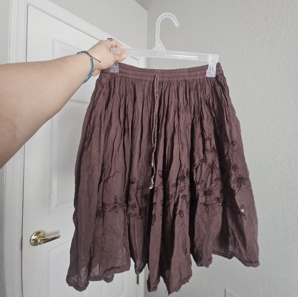 Y2K Cotton Midi Skirt